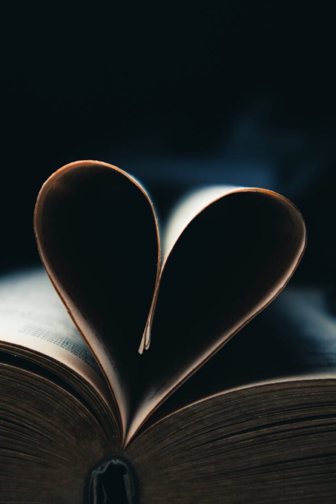 Pages Folded into Heart